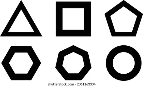 Triangle, square, quadrilateral, hexagon, circle Vector Ratio Made to Gold Ratio