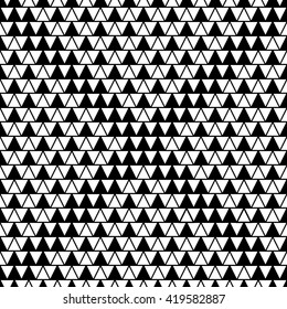 Triangle square seamless pattern. Fashion graphic background design. Modern stylish abstract texture. Monochrome  template for prints, textiles, wrapping, wallpaper, website etc. VECTOR illustration