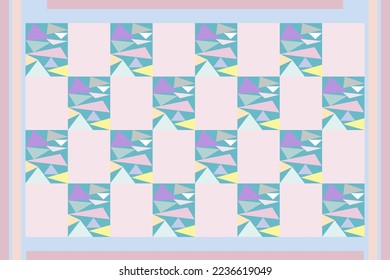 Triangle and square shaped form a pattern to be classic stripe,pastel tone,fashion art design