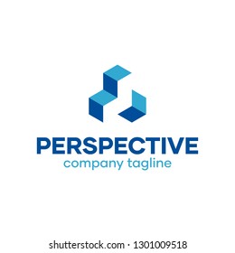Triangle Stack Box Logo Design Idea
