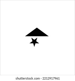 triangle and star logo design vector