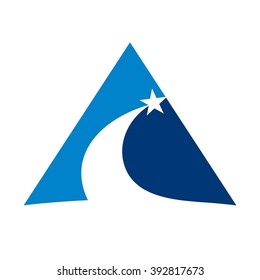 triangle and star logo vector.
