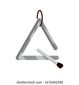 triangle and stick musical instrument vector illustration isolated icon