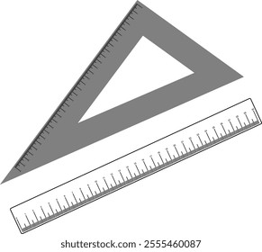 triangle and straight ruler vector 30 cm