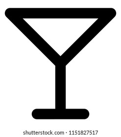 
Triangle with straight vertical line and horizontal line on the edge making shape of a cocktail glass 
