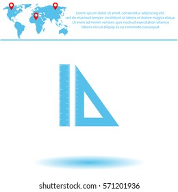 Triangle and Straightedge  icon. Vector design.