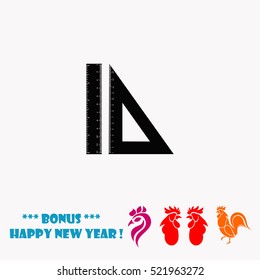 Triangle and Straightedge vector icon