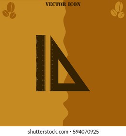 Triangle and Straightedge vector  icon Coffee symbol background.