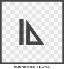 Triangle and Straightedge vector icon. Isolated illustration. Business picture.