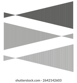 Triangle stripe figure. Diagonal sharp pattern. Vector optical contrast. Minimal abstract shape.