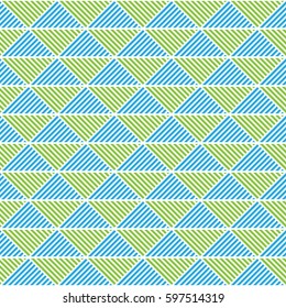 Triangle stripe Seamless Pattern green blue