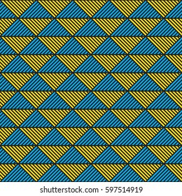 Triangle stripe Seamless Pattern yellow blue