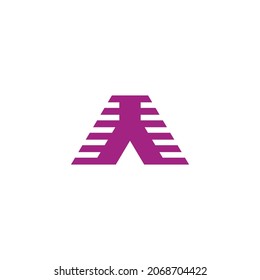 triangle stripes geometric object abstract logo vector