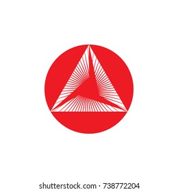 triangle stripes lights negative design logo vector