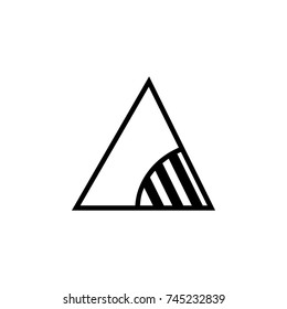 triangle and stripes shape logo vector