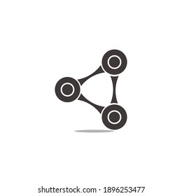 triangle strong bike chain linked geometric logo vector