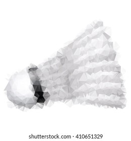 Triangle style illustration of a shuttlecock