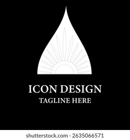 Triangle style shape sun printed logo design