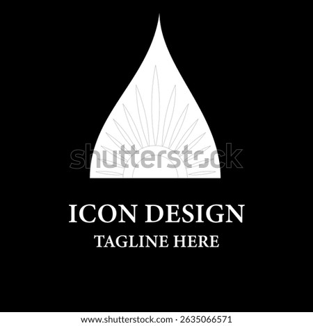 Triangle style shape sun printed logo design