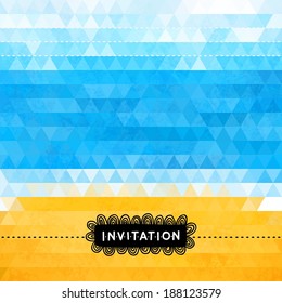 Triangle summer invitation with sea and beach