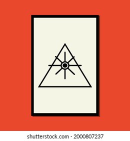 Triangle sun abstract contemporary aesthetic posters, wall art decor, mid century modern minimalist print, organic shapes, Background, Modern art vector Illustration brush painting geometric.
