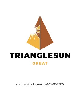 Triangle Sun Icon Logo Design Template