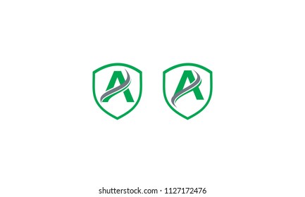 triangle swoosh shield logo icon vector