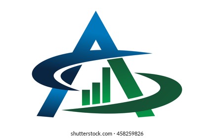 Triangle Swoosh Star Letter A