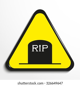 Triangle with a symbol "grave". Vector illustration.