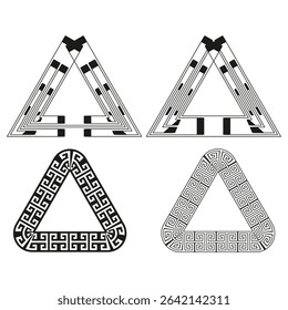 Triangle symbol icon. Optical illusion vector. Penrose shape element. Abstract geometry form.