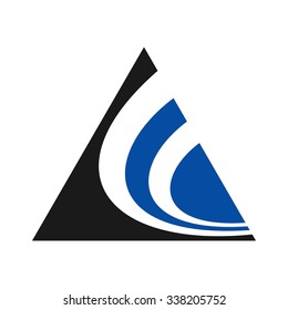 triangle as symbol of letter A and swoosh as symbol of letter C. logo vector.