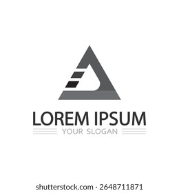 vetor de logotipo de símbolo de triângulo com conceito futurista para identidade de negócios criativa