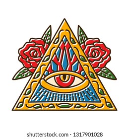 Triangle Symbols With Eye