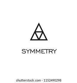 Triangle symmetry v mountain monoline icon