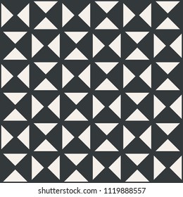Triangle in table square or net abstract seamless pattern monochrome or two colors vector