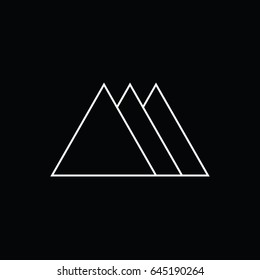 Triangle,  tattoo, sketch, black, white, polygon