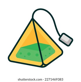 icono verde del bolso de té triangular