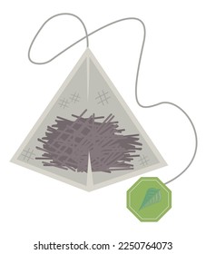 icono aislado de la bolsa de té triangular