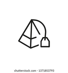 Triangle tea bag line icon. Drinking, warm, delicious. Tea concept. Vector illustration can be used for topics like home, daily life, morning and evening