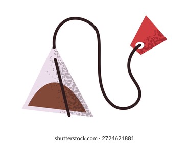 Diseño de la etiqueta engomada de la bolsa de té del triángulo