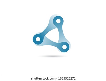 Triangle tech blue logo vector