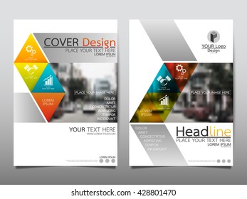 Triangle technology annual report brochure flyer design template vector, Leaflet cover presentation abstract geometric background, layout in A4 size