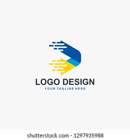 Triangle technology logo design vector. Future colorful logo design. Tech computer icon design. Blue logo.