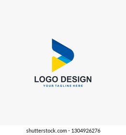 Triangle technology logo design vector