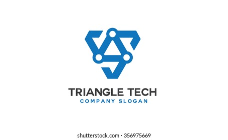 Triangle Technology Logo Vector Symbol Design Illustration