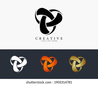 Triangle technology set. abstract logo triangle business tech symbol