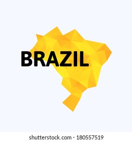 Triangle texture Brazil map, vector geometric concept