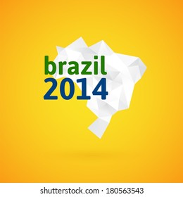 Triangle texture Brazil map, vector geometric concept