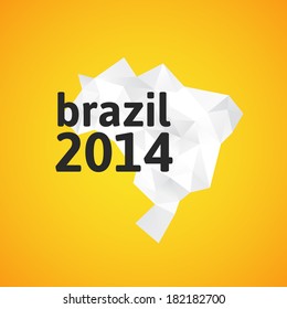 Triangle texture Brazil map, vector geometric concept