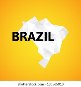 Triangle texture Brazil map, vector geometric concept